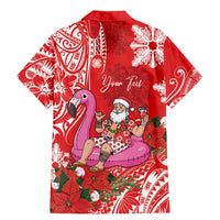 Personalized Hawaii Christmas Family Matching Mermaid Dress and Hawaiian Shirt Mele Kalikimaka Chilling Shaka Santa Flamingo LT14 - Polynesian Pride