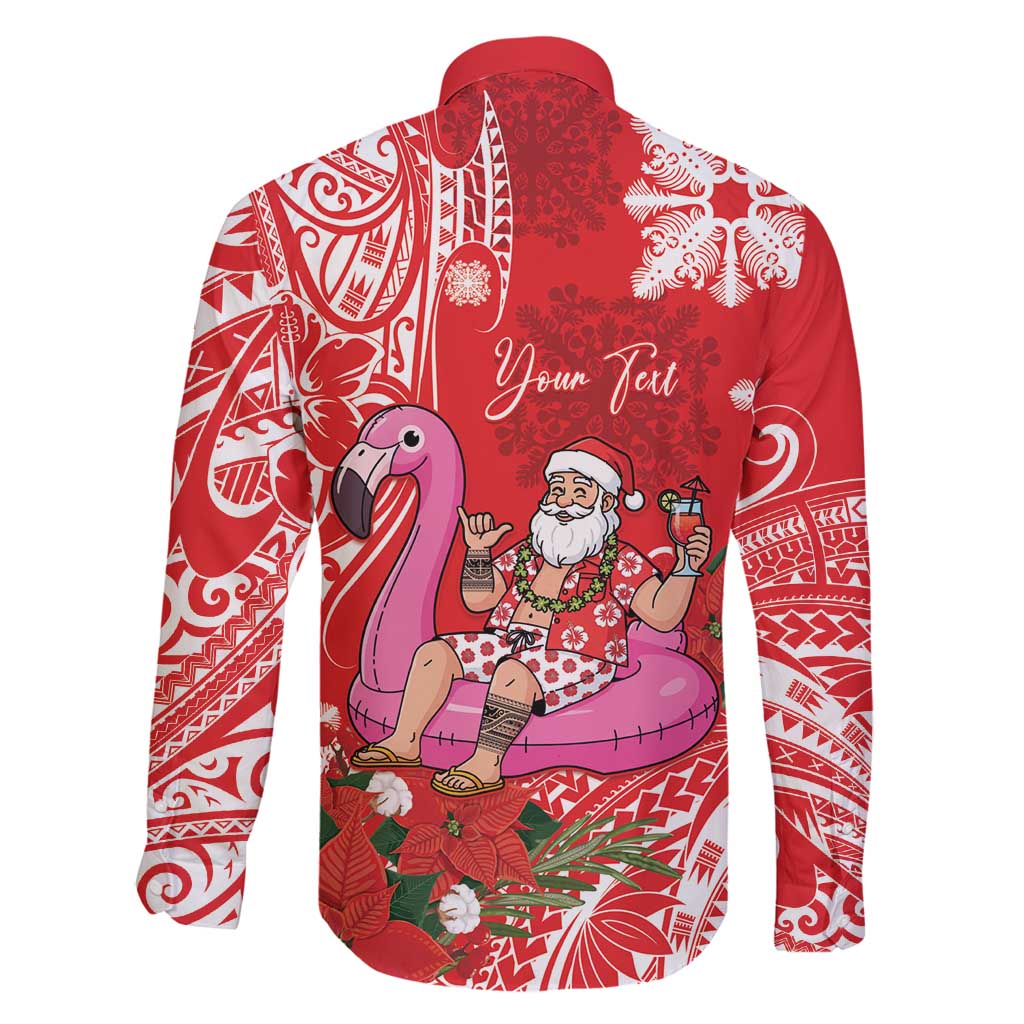 Personalized Hawaii Christmas Family Matching Summer Maxi Dress and Hawaiian Shirt Mele Kalikimaka Chilling Shaka Santa Flamingo LT14 - Polynesian Pride