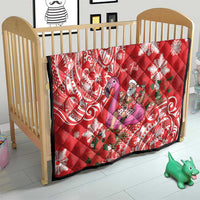 Personalized Hawaii Christmas Quilt Mele Kalikimaka Chilling Shaka Santa Flamingo LT14 - Polynesian Pride