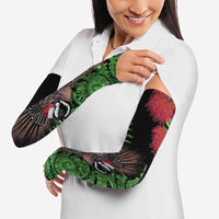 Meri Kirihimete New Zealand Arm Sleeves Piwakawaka Koru Fern Mix Pohutukawa LT14 - Polynesian Pride