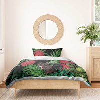 Meri Kirihimete New Zealand Bedding Set Piwakawaka Koru Fern Mix Pohutukawa LT14 - Polynesian Pride
