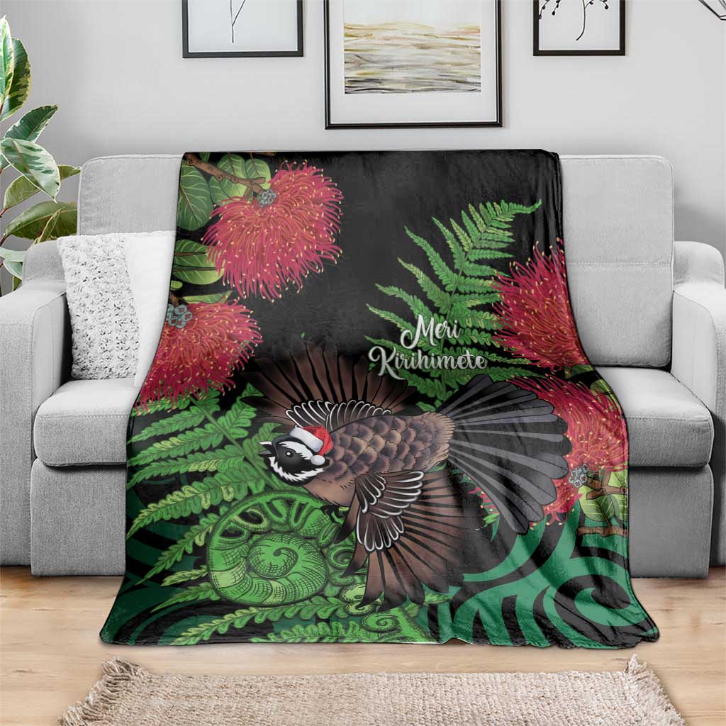 Meri Kirihimete New Zealand Blanket Piwakawaka Koru Fern Mix Pohutukawa LT14 - Polynesian Pride