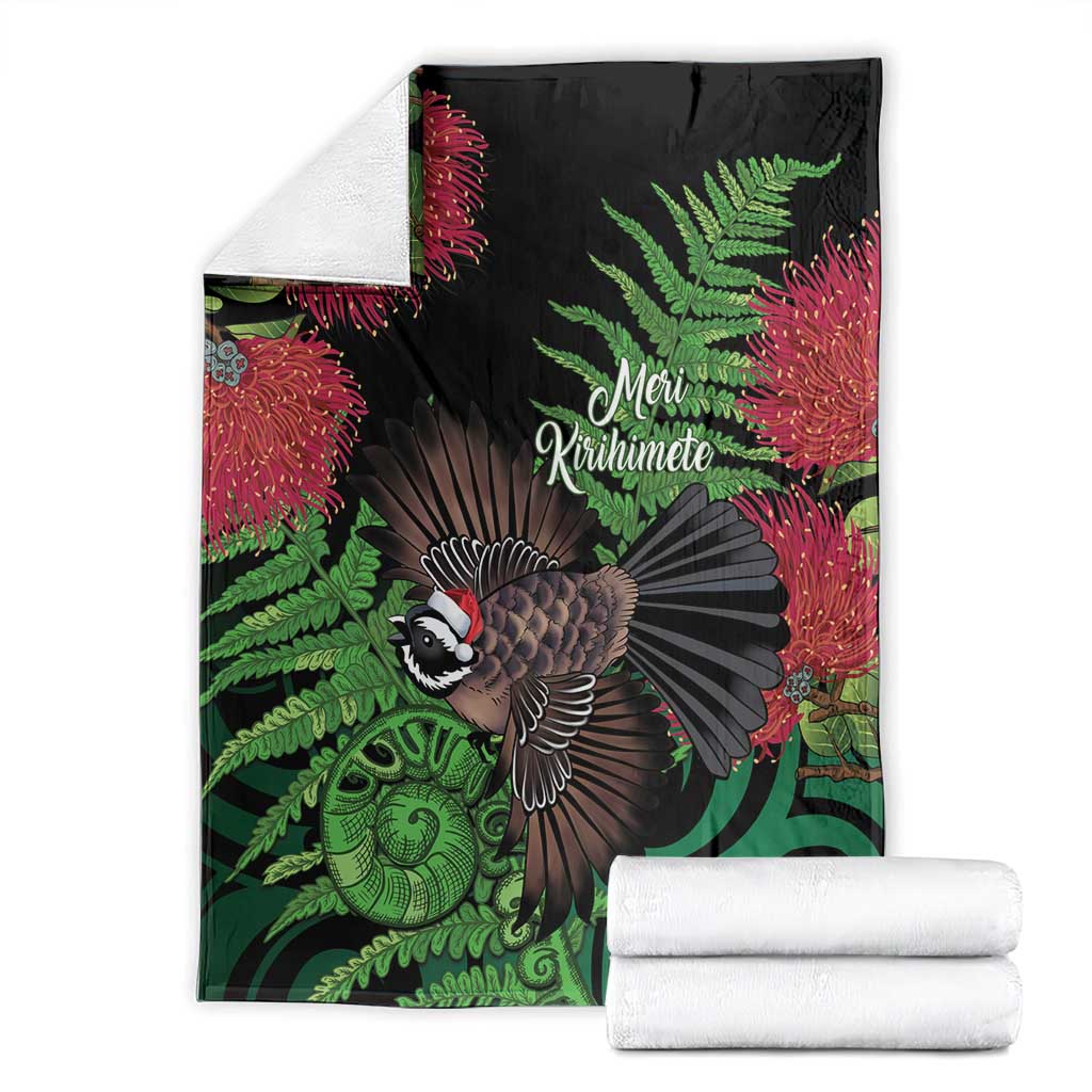 Meri Kirihimete New Zealand Blanket Piwakawaka Koru Fern Mix Pohutukawa LT14 - Polynesian Pride