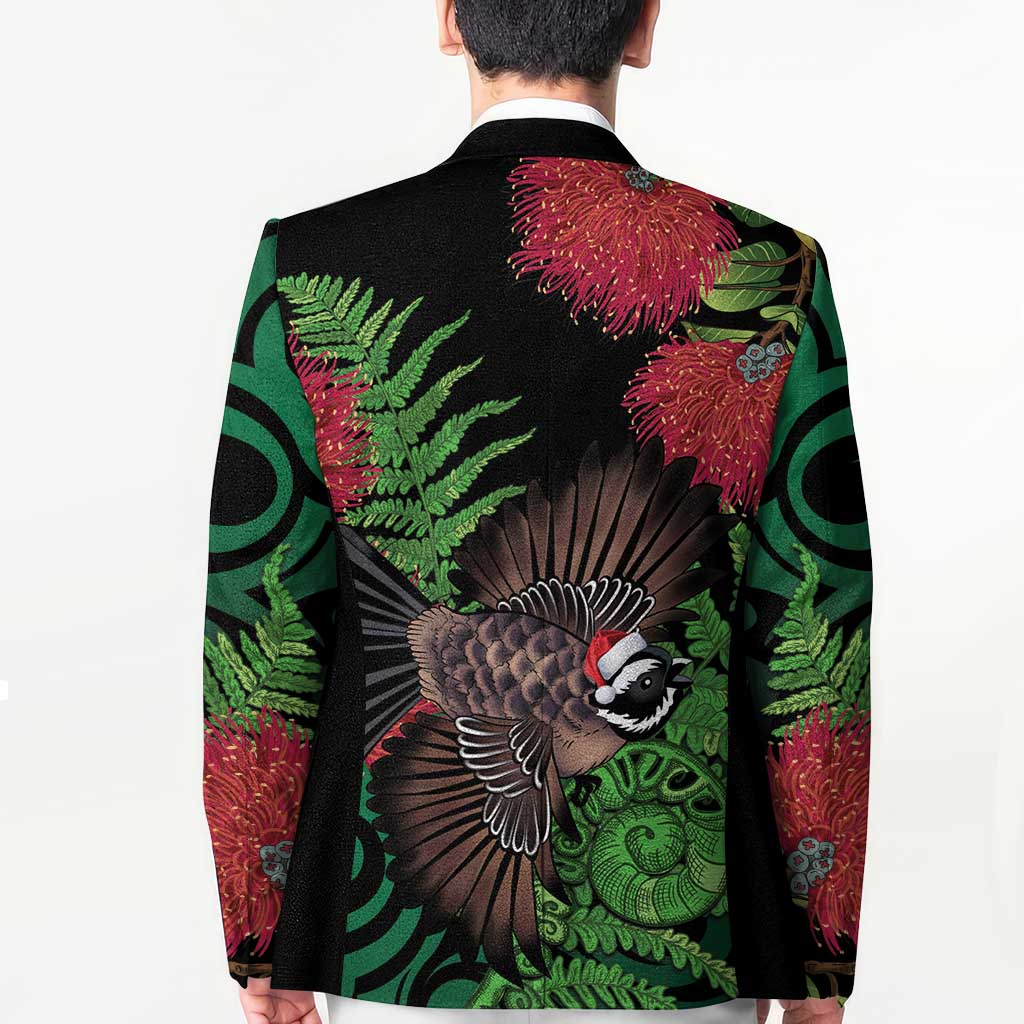 Meri Kirihimete New Zealand Blazer Piwakawaka Koru Fern Mix Pohutukawa LT14 - Polynesian Pride