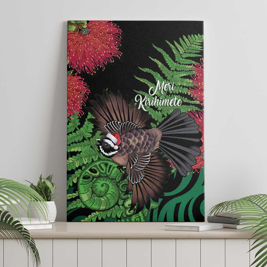 Meri Kirihimete New Zealand Canvas Wall Art Piwakawaka Koru Fern Mix Pohutukawa LT14 - Polynesian Pride