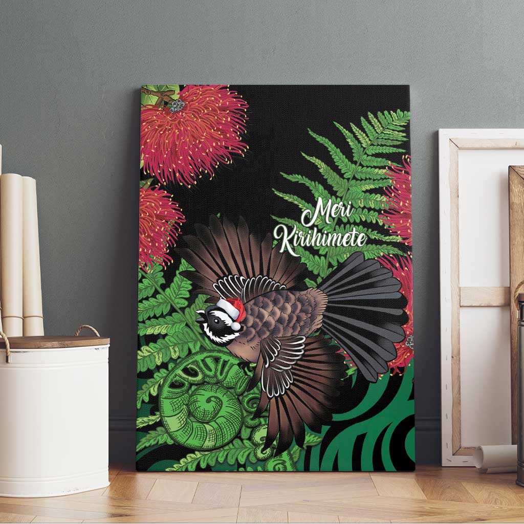 Meri Kirihimete New Zealand Canvas Wall Art Piwakawaka Koru Fern Mix Pohutukawa LT14 - Polynesian Pride