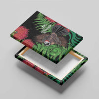 Meri Kirihimete New Zealand Canvas Wall Art Piwakawaka Koru Fern Mix Pohutukawa LT14 - Polynesian Pride