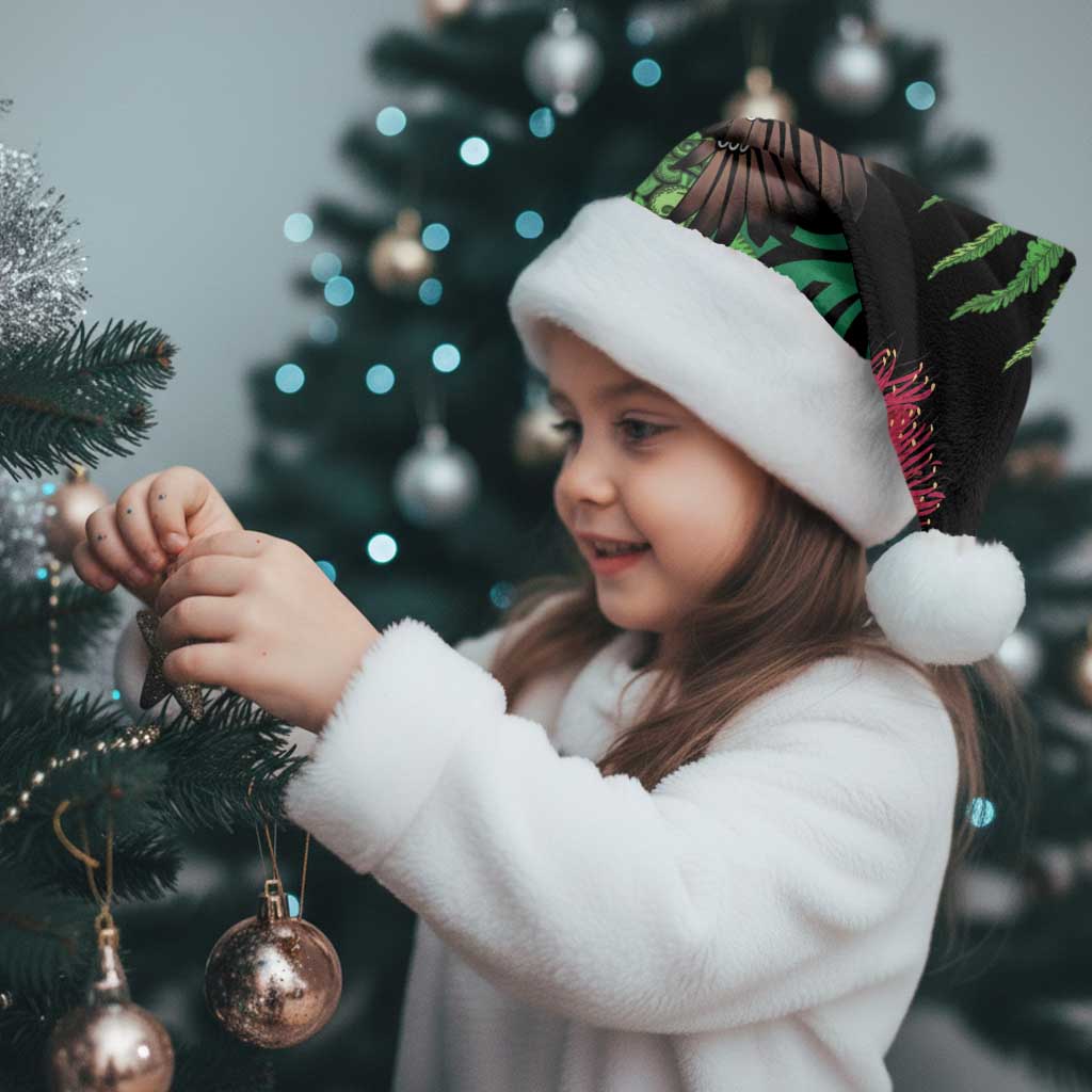 Meri Kirihimete New Zealand Christmas Santa Hat Piwakawaka Koru Fern Mix Pohutukawa LT14 - Polynesian Pride