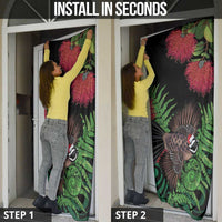 Meri Kirihimete New Zealand Door Cover Piwakawaka Koru Fern Mix Pohutukawa LT14 - Polynesian Pride