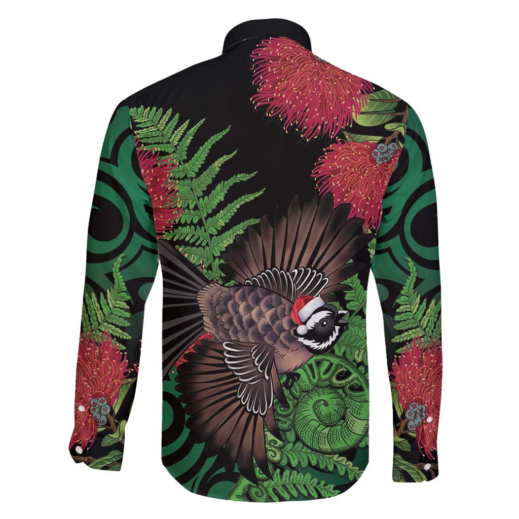 Meri Kirihimete New Zealand Family Matching Off Shoulder Short Dress and Hawaiian Shirt Piwakawaka Koru Fern Mix Pohutukawa LT14 - Polynesian Pride