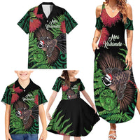 Meri Kirihimete New Zealand Family Matching Summer Maxi Dress and Hawaiian Shirt Piwakawaka Koru Fern Mix Pohutukawa LT14 - Polynesian Pride