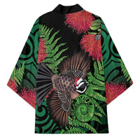 Meri Kirihimete New Zealand Kimono Piwakawaka Koru Fern Mix Pohutukawa LT14 - Polynesian Pride