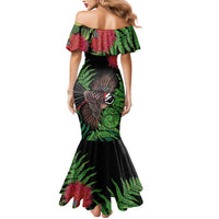 Meri Kirihimete New Zealand Mermaid Dress Piwakawaka Koru Fern Mix Pohutukawa LT14 - Polynesian Pride
