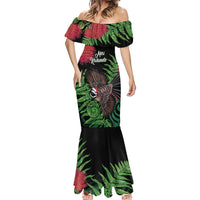 Meri Kirihimete New Zealand Mermaid Dress Piwakawaka Koru Fern Mix Pohutukawa LT14 - Polynesian Pride