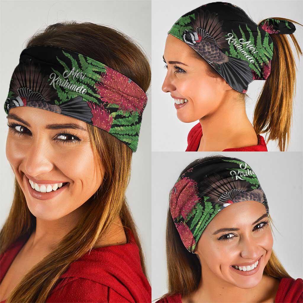 Meri Kirihimete New Zealand Neck Gaiter Piwakawaka Koru Fern Mix Pohutukawa LT14 - Polynesian Pride