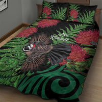 Meri Kirihimete New Zealand Quilt Bed Set Piwakawaka Koru Fern Mix Pohutukawa LT14 - Polynesian Pride