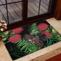 Meri Kirihimete New Zealand Rubber Doormat Piwakawaka Koru Fern Mix Pohutukawa LT14 - Polynesian Pride