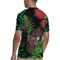 Meri Kirihimete New Zealand Rugby Jersey Piwakawaka Koru Fern Mix Pohutukawa LT14 - Polynesian Pride