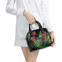 Meri Kirihimete New Zealand Shoulder Handbag Piwakawaka Koru Fern Mix Pohutukawa LT14 - Polynesian Pride