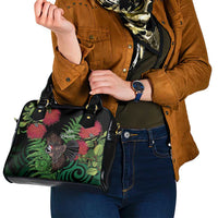 Meri Kirihimete New Zealand Shoulder Handbag Piwakawaka Koru Fern Mix Pohutukawa LT14 - Polynesian Pride