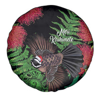 Meri Kirihimete New Zealand Spare Tire Cover Piwakawaka Koru Fern Mix Pohutukawa LT14 - Polynesian Pride