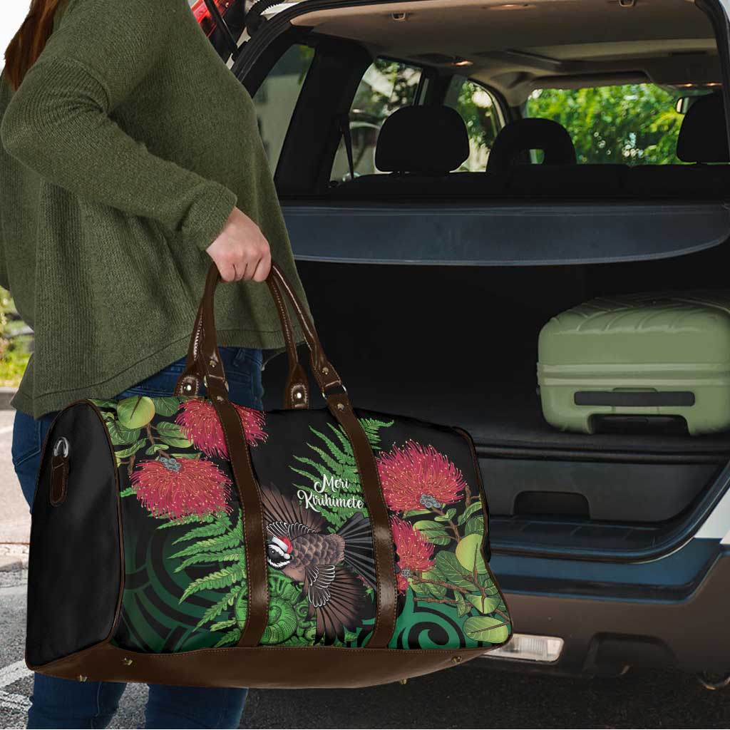 Meri Kirihimete New Zealand Travel Bag Piwakawaka Koru Fern Mix Pohutukawa LT14 - Polynesian Pride