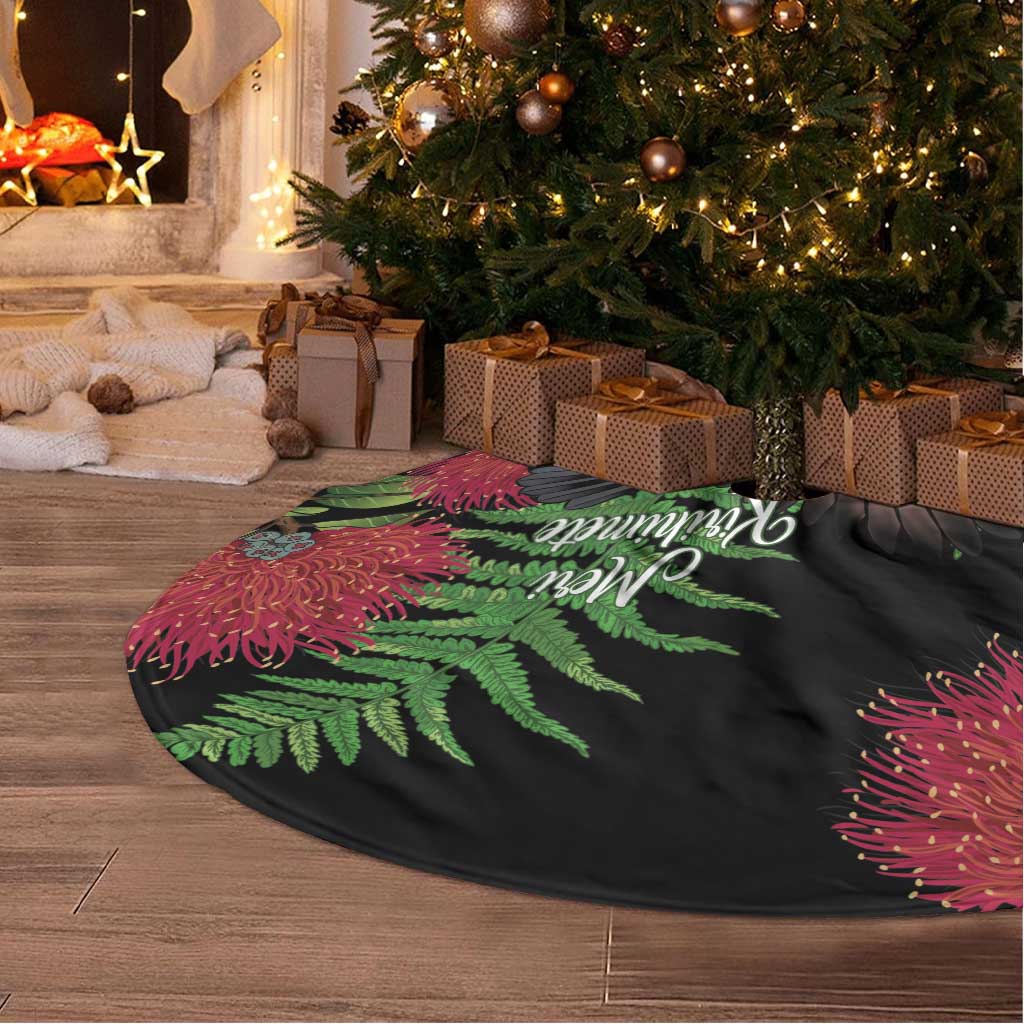 Meri Kirihimete New Zealand Tree Skirt Piwakawaka Koru Fern Mix Pohutukawa LT14 - Polynesian Pride