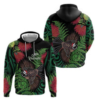 Meri Kirihimete New Zealand Zip Hoodie Piwakawaka Koru Fern Mix Pohutukawa LT14 - Polynesian Pride