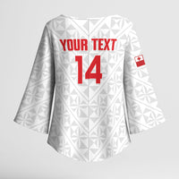 Mate Maa Tonga Rugby Custom Kimono Sleeve Blouse 2026 Tongan Ngatu Pattern LT14 - Polynesian Pride