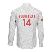 Mate Maa Tonga Rugby Custom Long Sleeve Button Shirt 2026 Tongan Ngatu Pattern LT14 - Polynesian Pride