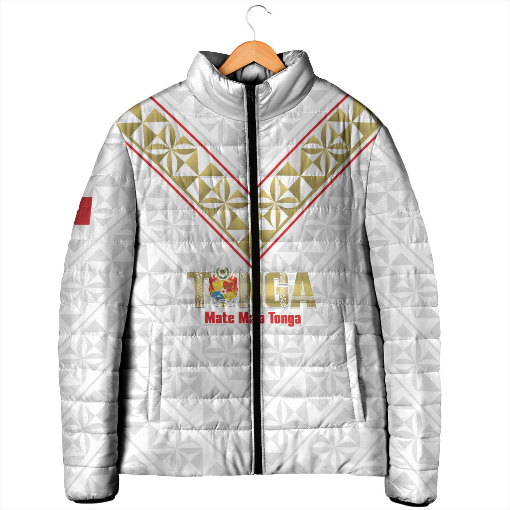 Mate Maa Tonga Rugby Custom Padded Jacket 2026 Tongan Ngatu Pattern LT14 - Polynesian Pride