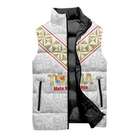 Mate Maa Tonga Rugby Custom Sleeveless Puffer Jacket 2026 Tongan Ngatu Pattern LT14 - Polynesian Pride