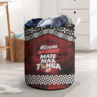 Mate Maa Tonga Rugby 2026 Laundry Basket 40 Years Anniversary One Legacy LT14 Red - Polynesian Pride