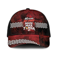 Mate Maa Tonga Rugby 2026 Baseball Net Cap 40 Years Anniversary One Legacy LT14 One Size Black Red - Polynesian Pride