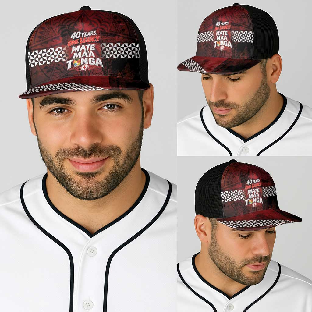 Mate Maa Tonga Rugby 2026 Baseball Net Cap 40 Years Anniversary One Legacy LT14 - Polynesian Pride