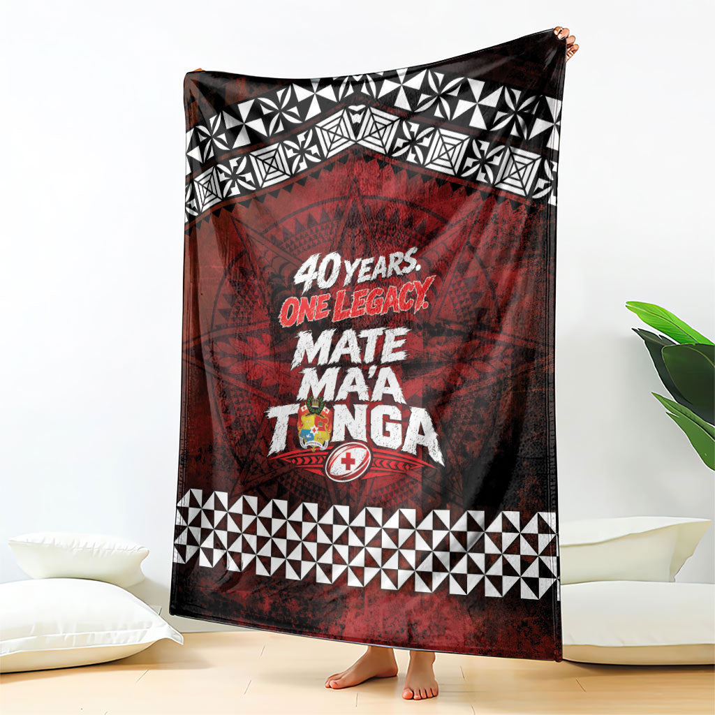 Mate Maa Tonga Rugby 2026 Blanket 40 Years Anniversary One Legacy LT14 - Polynesian Pride