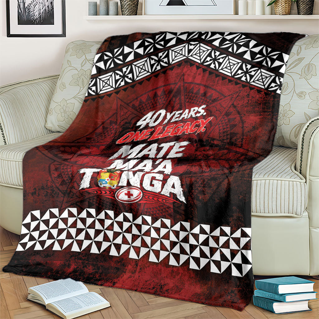 Mate Maa Tonga Rugby 2026 Blanket 40 Years Anniversary One Legacy LT14 - Polynesian Pride