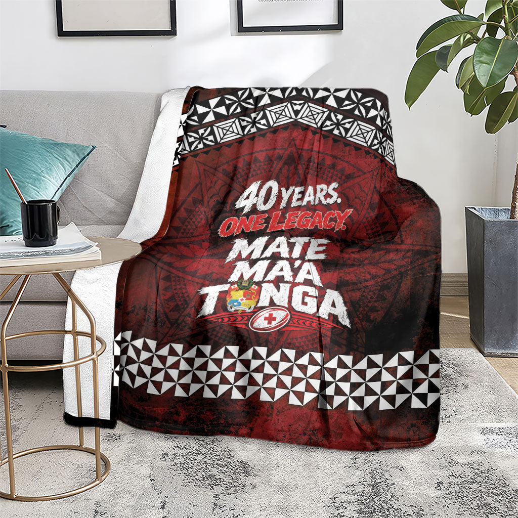 Mate Maa Tonga Rugby 2026 Blanket 40 Years Anniversary One Legacy LT14 - Polynesian Pride