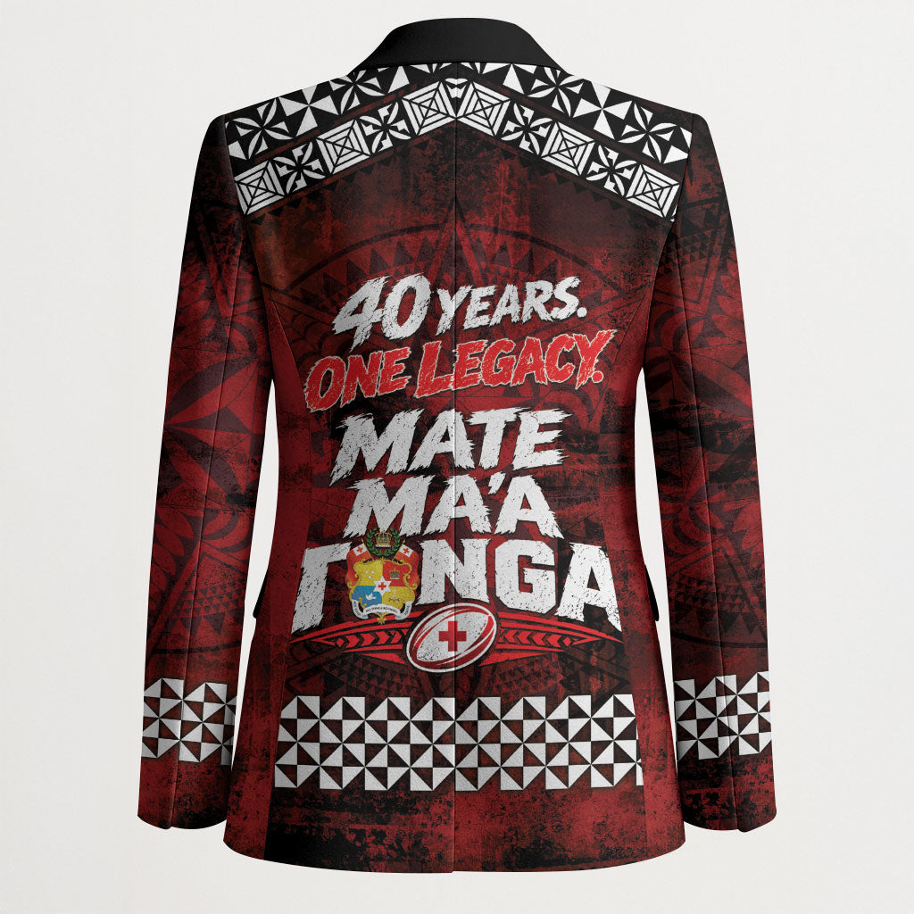 Mate Maa Tonga Rugby 2026 Blazer 40 Years Anniversary One Legacy LT14 - Polynesian Pride