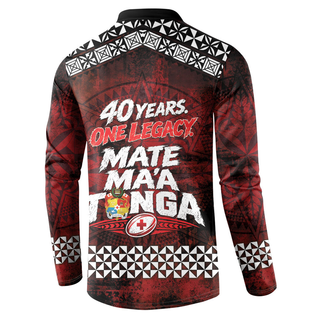 Mate Maa Tonga Rugby 2026 Button Sweatshirt 40 Years Anniversary One Legacy LT14 - Polynesian Pride