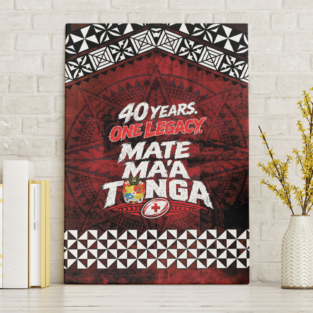 Mate Maa Tonga Rugby 2026 Canvas Wall Art 40 Years Anniversary One Legacy