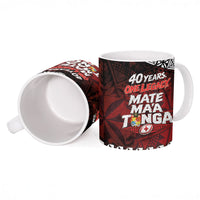 Mate Maa Tonga Rugby 2026 Ceramic Mug 40 Years Anniversary One Legacy LT14 - Polynesian Pride