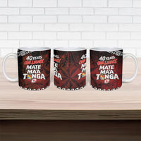Mate Maa Tonga Rugby 2026 Ceramic Mug 40 Years Anniversary One Legacy LT14 - Polynesian Pride