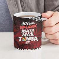Mate Maa Tonga Rugby 2026 Ceramic Mug 40 Years Anniversary One Legacy LT14 - Polynesian Pride