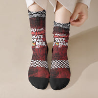 Mate Maa Tonga Rugby 2026 Crew Socks 40 Years Anniversary One Legacy LT14 Crew Socks Red - Polynesian Pride