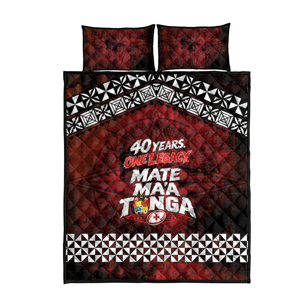 Mate Maa Tonga Rugby 2026 Quilt Bed Set 40 Years Anniversary One Legacy LT14 - Polynesian Pride