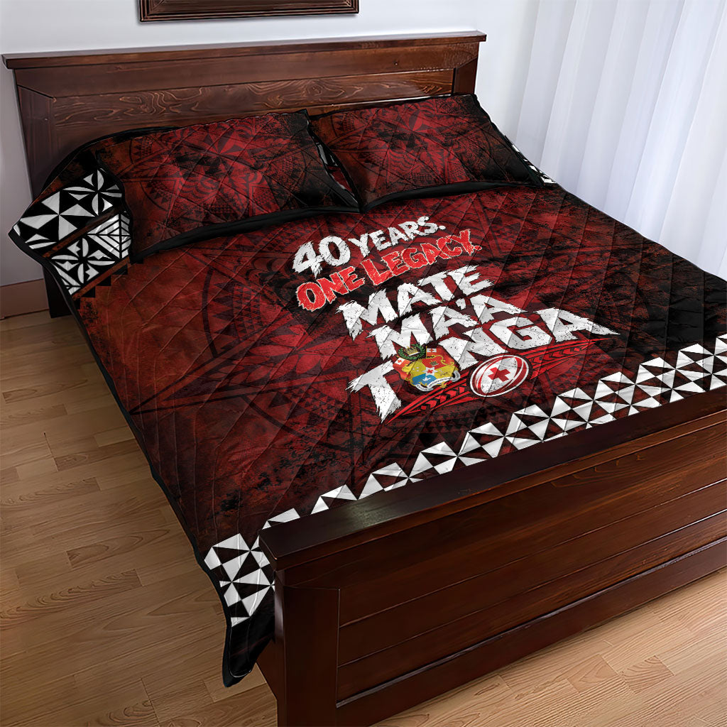 Mate Maa Tonga Rugby 2026 Quilt Bed Set 40 Years Anniversary One Legacy LT14 - Polynesian Pride