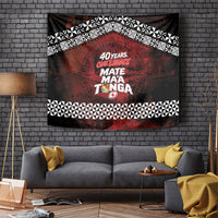 Mate Maa Tonga Rugby 2026 Tapestry 40 Years Anniversary One Legacy LT14 Red - Polynesian Pride