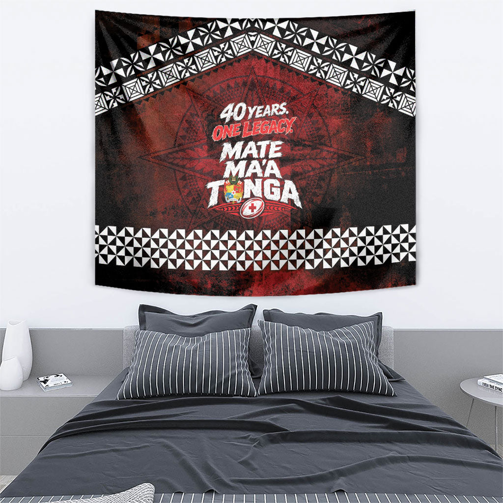 Mate Maa Tonga Rugby 2026 Tapestry 40 Years Anniversary One Legacy LT14 - Polynesian Pride