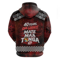 Mate Maa Tonga Rugby 2026 Zip Hoodie 40 Years Anniversary One Legacy LT14 - Polynesian Pride